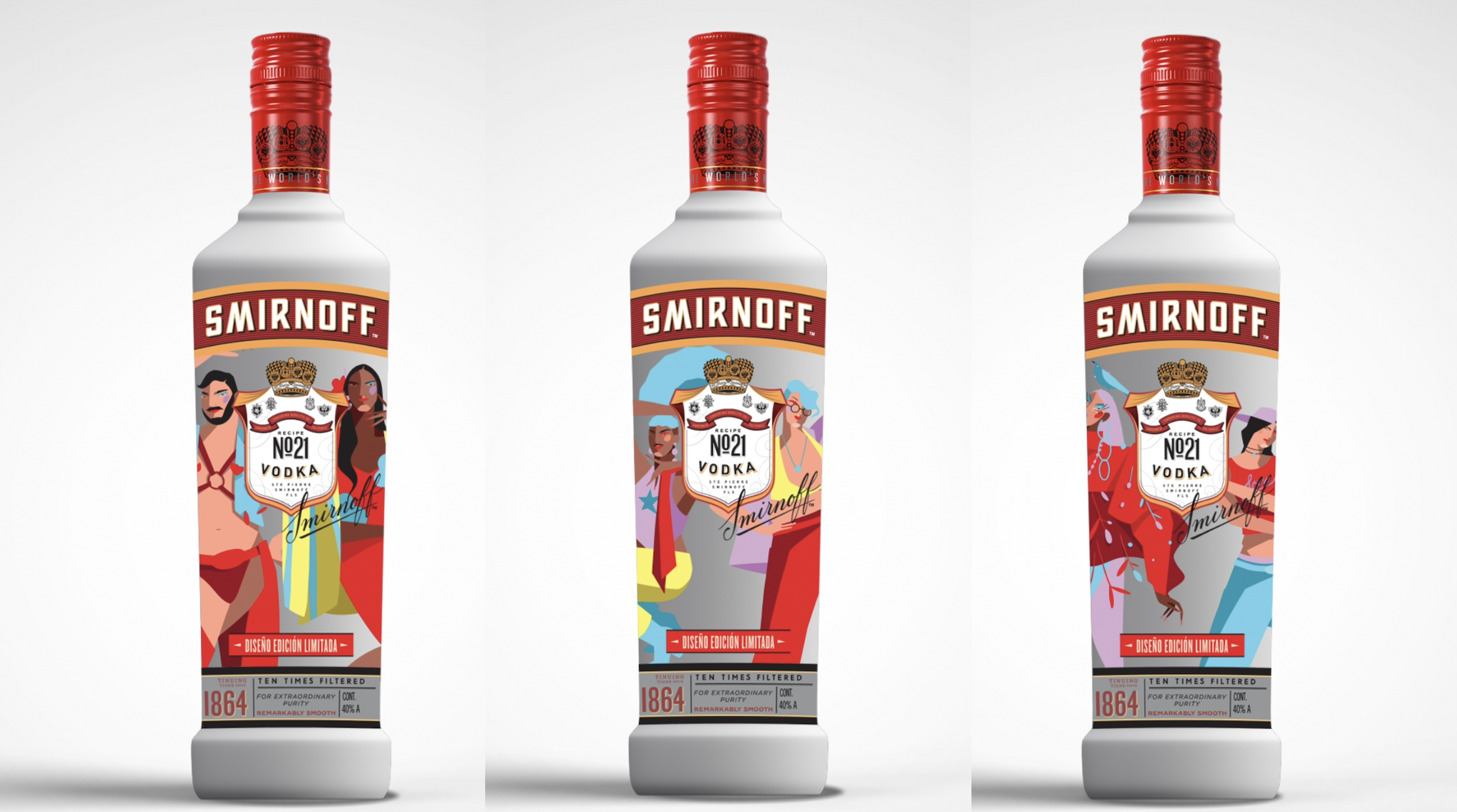 Smirnoff lanza botellas edición Pride 2025 ilustradas por Óscar Torres