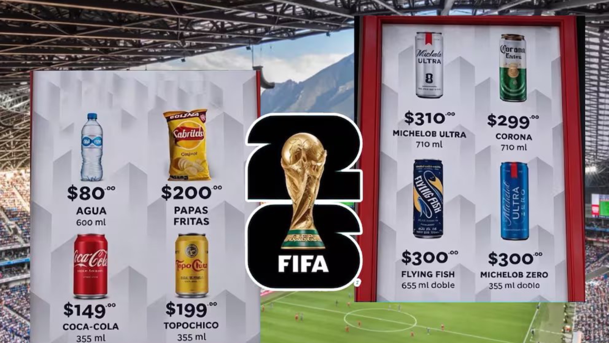 Mundial 2026: los exorbitantes precios de comida en estadios desatan críticas